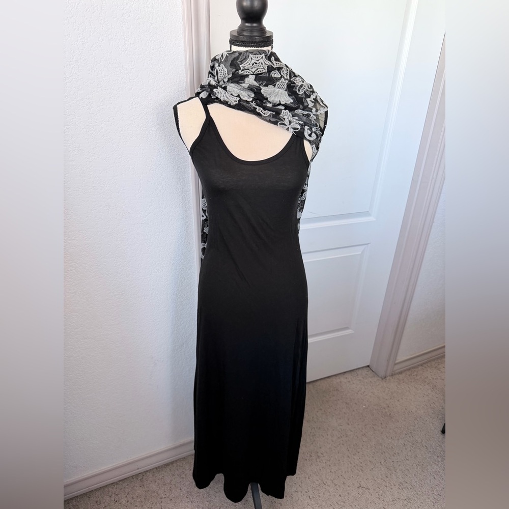 Johnny Was MAZZY BIAS SLIP DRESS V-Neck Black Gray Lined Patterned Maxi NWT XS - Picture 9 of 9